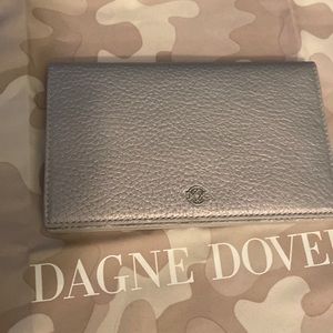 Dagne Dover Accordion Wallet in Holographic Pebbled Leather